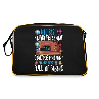 Le meilleur antidépresseur est une courtepointe - Sac Retro - noir/or - Dos