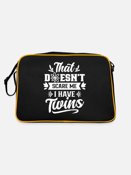Ça ne me fait pas peur j’ai de l’humour de jumeaux - Sac Retro - noir/or - Dos