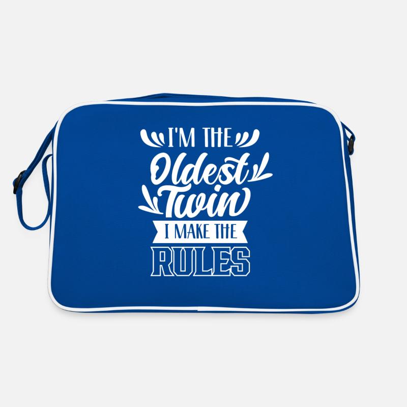 Ich Bin Der Älteste Zwilling Ich Mache Die Regeln Retro Tasche