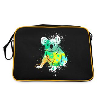 Splash Art Koala Bear - Retro Bag - black/gold - Back