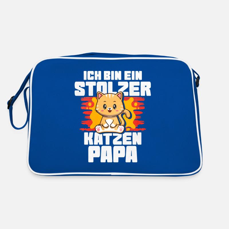 Ich Bin Stolzer Katzen Papa Retro Tasche