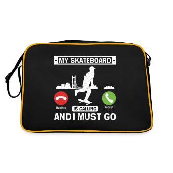 My skateboard is calling and I have to go - Retro Bag - black/gold - Back
