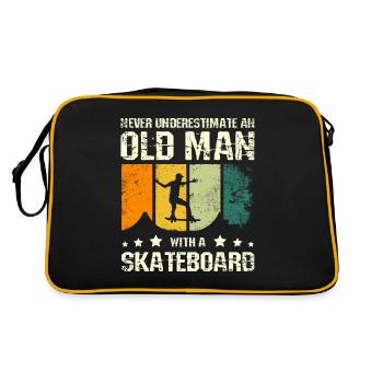 Don't underestimate an old man with a skateboard - Retro Bag - black/gold - Back