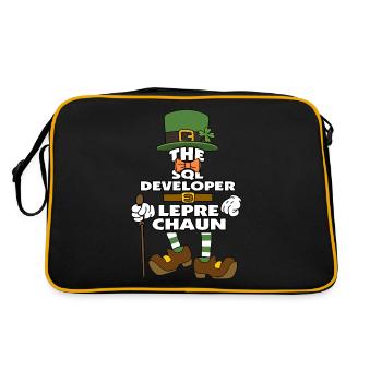 The Sql Developer Leprechaun St Patrick's Day - Retro Bag - black/gold - Back
