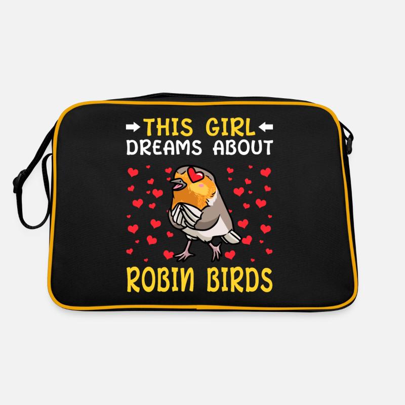 Rotkehlchen Vogel Retro Tasche