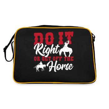 Faites-le bien ou descendez du rodéo à cheval Taureau - Sac Retro - noir/or - Dos