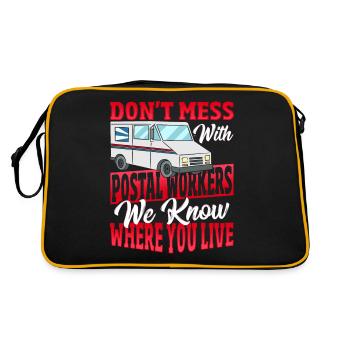 Don't Mess With Postal Workers Postal Worker - Retro Bag - black/gold - Back