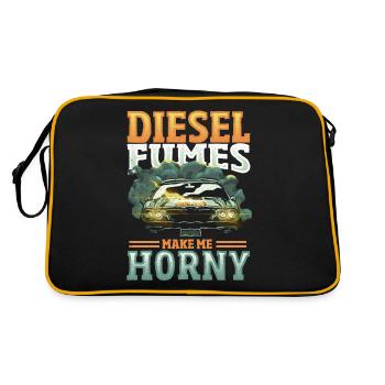Diesel Fumes Make Me Horny Garage Car Mechanic - Retro Bag - black/gold - Back