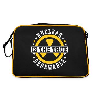 Nuclear Is The True Renewable Energy Pro-Climate - Retro Tasche - Schwarz/Gold - Hinten