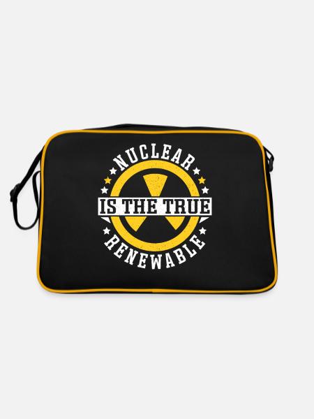 Nuclear Is The True Renewable Energy Pro-Climate - Retro Tasche - Schwarz/Gold - Hinten