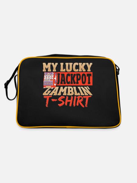 My Lucky Jackpot Gamblin' T-Shirt Lucky Slot - Retro Tasche - Schwarz/Gold - Hinten