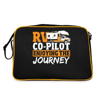 RV Co-Pilot Enjoying The Journey RV Camping - Retro Tasche - Schwarz/Gold - Hinten