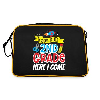 Attention second grade I come second grader - Retro Bag - black/gold - Back