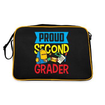 Proud Second Grader Second Class Teacher School - Retro Bag - black/gold - Back