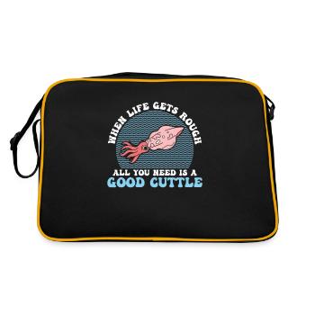 Funny, when life gets hard All that you do - Retro Bag - black/gold - Back