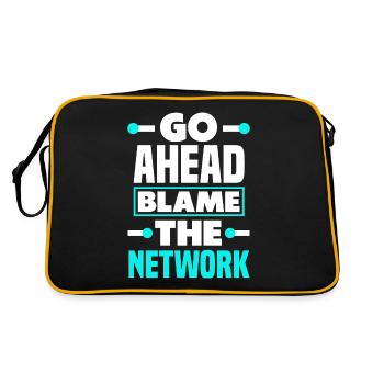 Go Ahead And Blame The Network Admin - Retro Tasche - Schwarz/Gold - Hinten