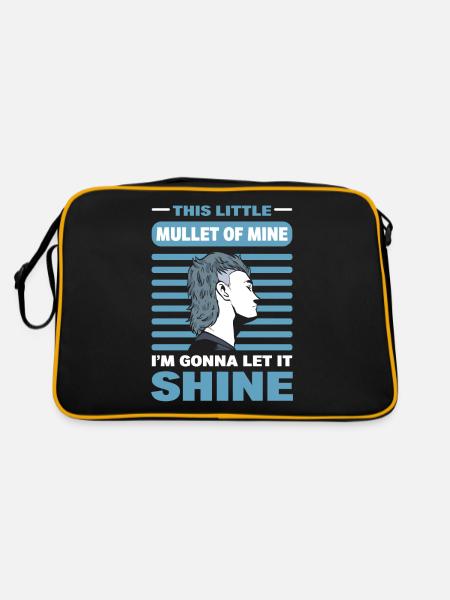 This Little Mullet Of Mine I'm Gonna Let It Shine - Retro Bag - black/gold - Back