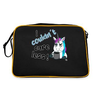 I couldn't care less. grim funny unicorn - Retro Bag - black/gold - Back