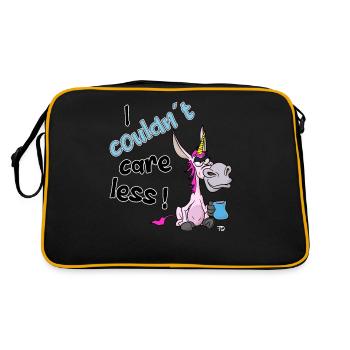 I couldn't care less. funny donkey unicorn - Retro Bag - black/gold - Back