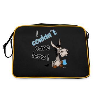 I couldn't care less. grim funny donkey - Retro Bag - black/gold - Back