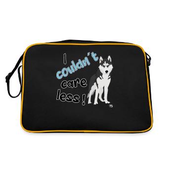 I couldn't care less. grim funny dogs - Retro Bag - black/gold - Back