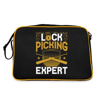 Lockpicking Experte Schloss Lock Picking Knacken - Retro Tasche - Schwarz/Gold - Hinten