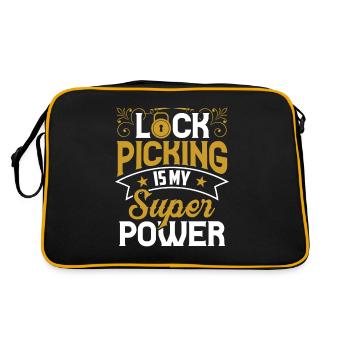Lock picking is my superpower Lock Picking - Retro Bag - black/gold - Back