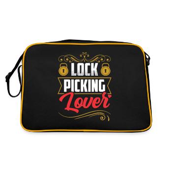 Lock Picking Lovers Cracker Lock Cracking - Retro Bag - black/gold - Back