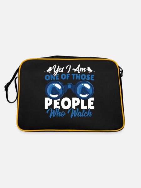 Yes I Am One Of Those People Who Watch Bird - Retro Tasche - Schwarz/Gold - Hinten