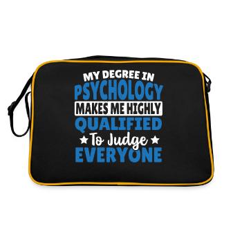 My Degree In Psychology Makes Me Qualified - Retro Bag - black/gold - Back