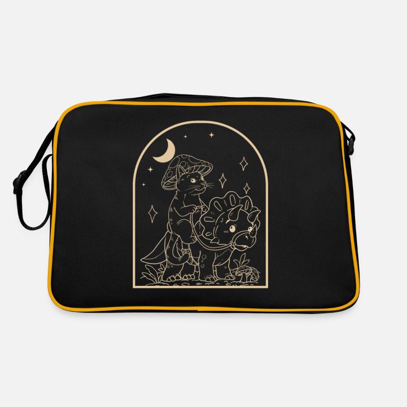 Chat Cottagecore - Sac Retro - noir/or
