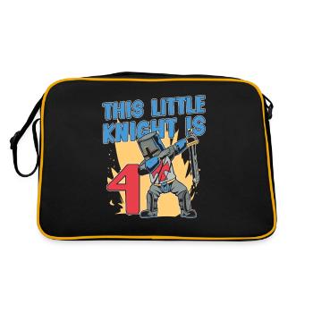 Knight Birthday 4th Knight Birthday Party - Retro Bag - black/gold - Back