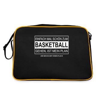 Einfach mal schön zum BASKETBALL gehen - Retro Tasche - Schwarz/Gold - Hinten