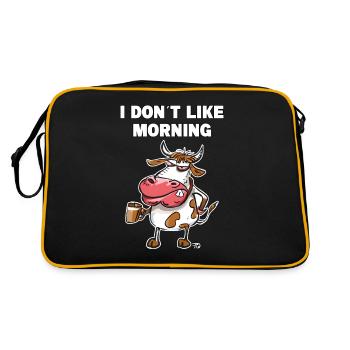 Dont like morning Grumpy Funny Cow - Retro Bag - black/gold - Back
