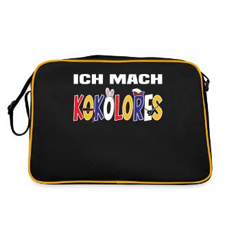 Karneval Ich mach Kokolores - Retro Tasche - Schwarz/Gold - Hinten