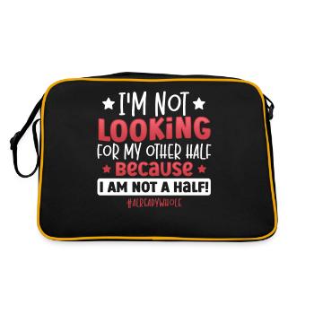 I Am Not A Half! #alreadywhole Happy Singles - Retro Tasche - Schwarz/Gold - Hinten