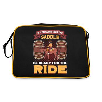 Rodeo Bullriding Western Pferd Show Jumping Bull - Retro Tasche - Schwarz/Gold - Hinten