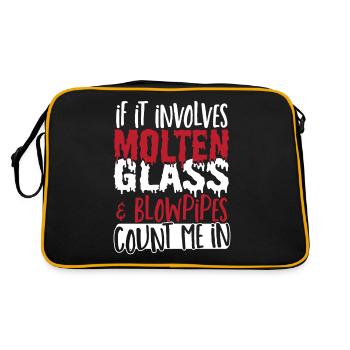 If It Involves Glass & Blowpipes Count Me In - Retro Bag - black/gold - Back