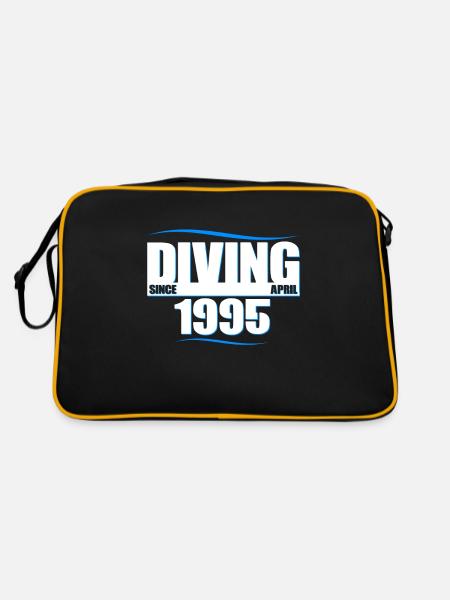 Diver Birthday - Diving since April 1995 - Retro Bag - black/gold - Back