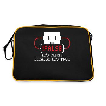false it's funny because it's true false true - Retro Bag - black/gold - Back