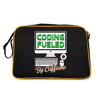 Programming powered by caffeine coding - Retro Bag - black/gold - Back