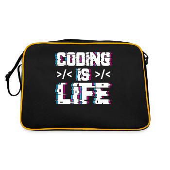 Coding is Life Programmer Coder Code - Retro Bag - black/gold - Back