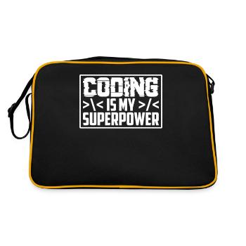 Coding is my superpower programmer coder - Retro Bag - black/gold - Back