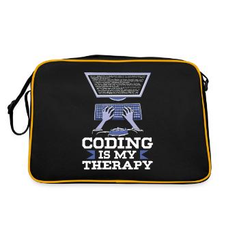 Programming is my therapy Code Coder Coding - Retro Bag - black/gold - Back