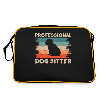 Chien gardien professionnel Chien assis - Sac Retro - noir/or - Dos