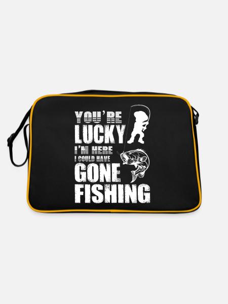 Tu as de la chance que je sois là, j’aurais pêché - Sac Retro - noir/or - Dos