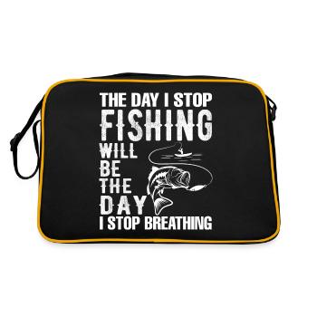 The day I stop fishing will be the - Retro Bag - black/gold - Back