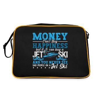 Jet Skiing Money Can't Buy Happiness Water Sports - Retro Bag - black/gold - Back