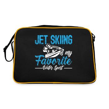 Jet Skiing My Favorite Watercraft Motor Boat Skier - Retro Bag - black/gold - Back