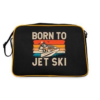 Jet Skiing Born To Jet Ski Retro Water Sport Skier - Retro Bag - black/gold - Back